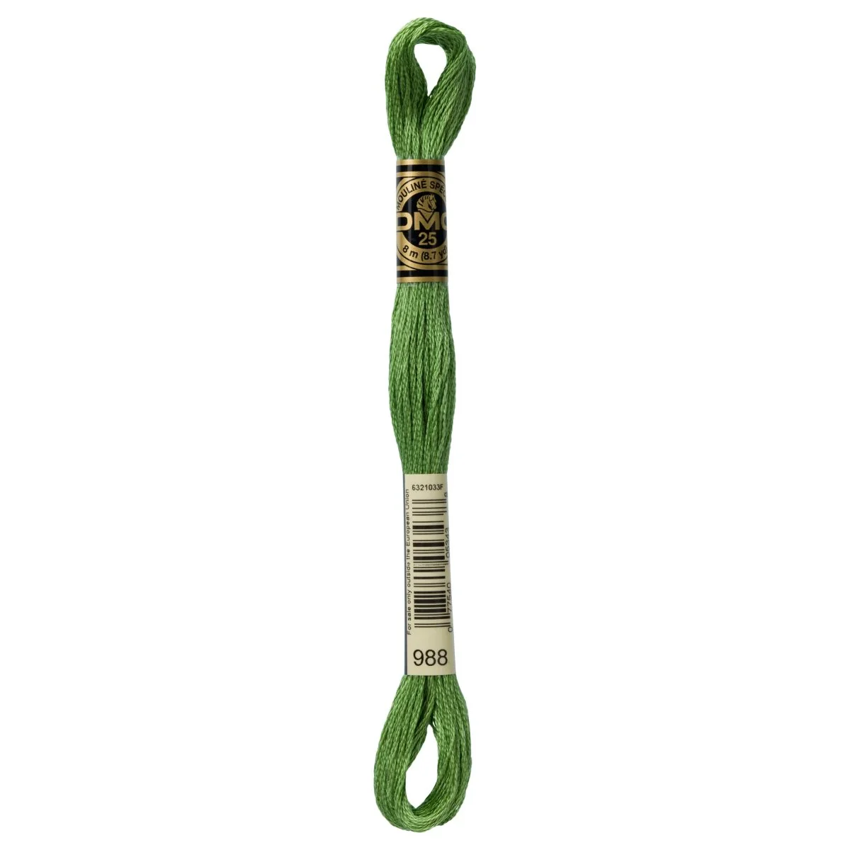 DMC 6-Strand Cotton Embroidery Floss 8.7yd - 988 Medium Forest Green