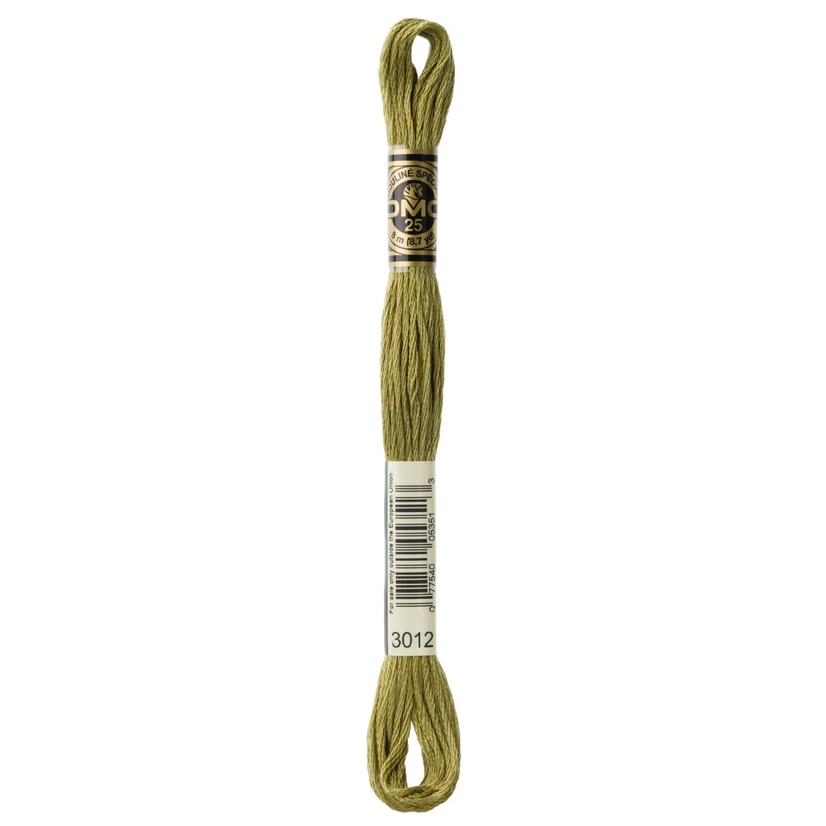 DMC 6-Strand Cotton Embroidery Floss 8.7yd - 3012 Medium Khaki Green