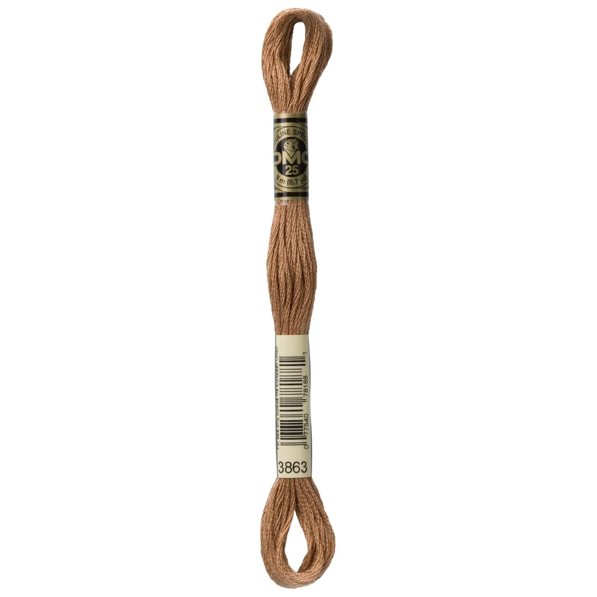 DMC 6-Strand Cotton Embroidery Floss 8.7yd - 3863 Medium Mocha Beige
