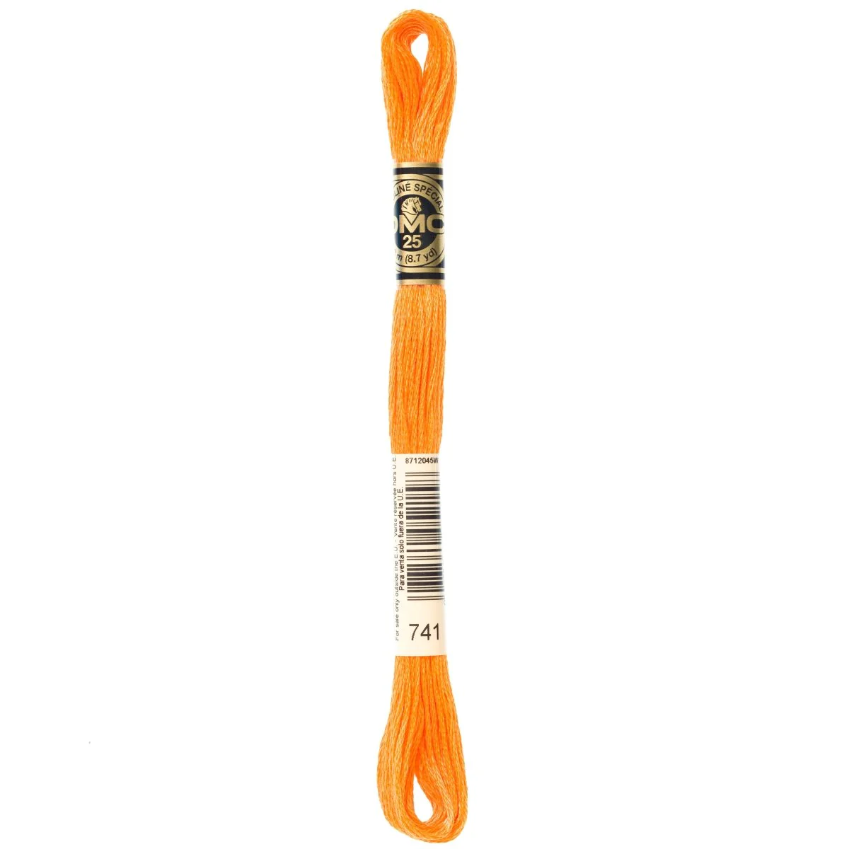 DMC 6-Strand Cotton Embroidery Floss 8.7yd - 741 Medium Tangerine