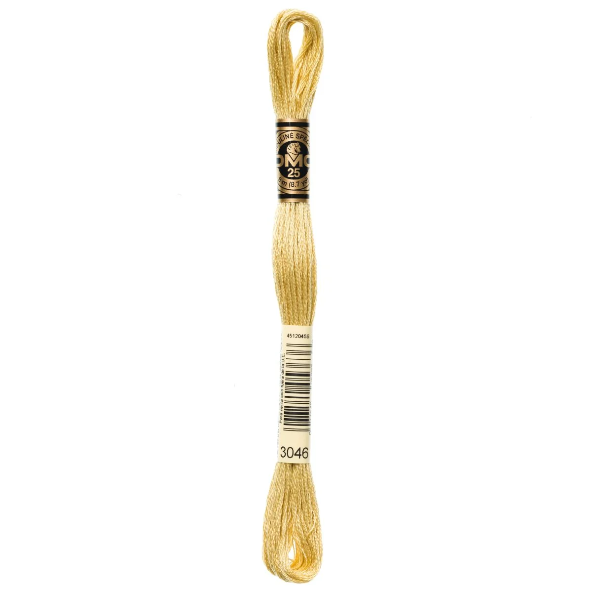 DMC 6-Strand Cotton Embroidery Floss 8.7yd - 3046 Medium Yellow Beige