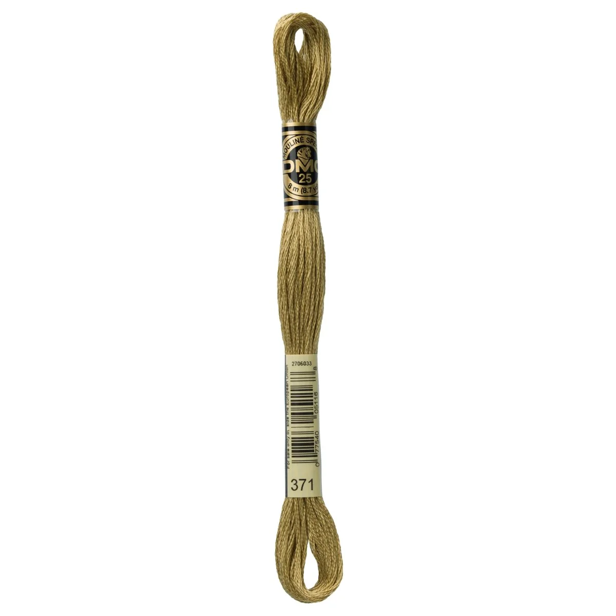 DMC 6-Strand Cotton Embroidery Floss 8.7yd - 371 Mustard