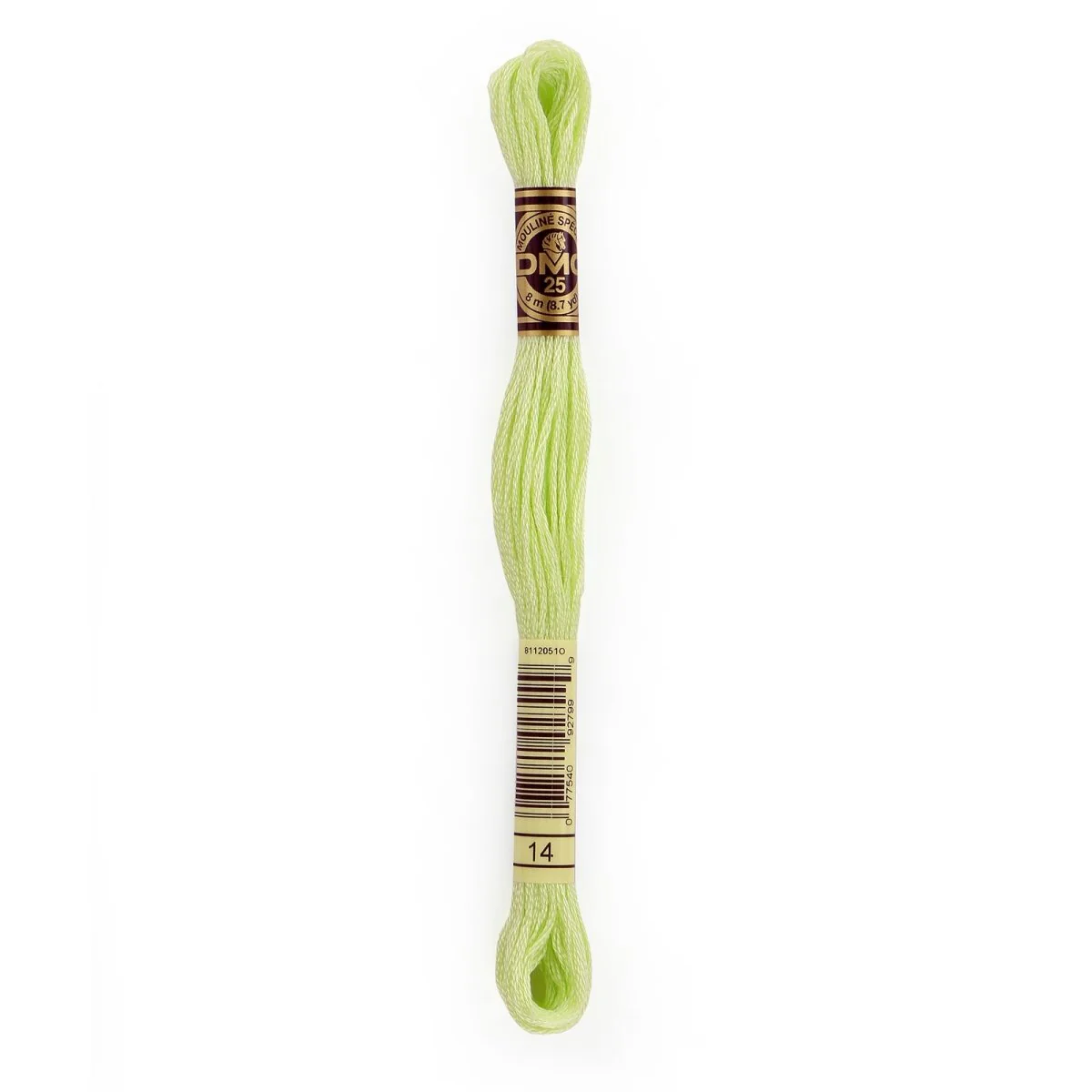 DMC 6-Strand Cotton Embroidery Floss 8.7yd - 14 Pale Apple Green