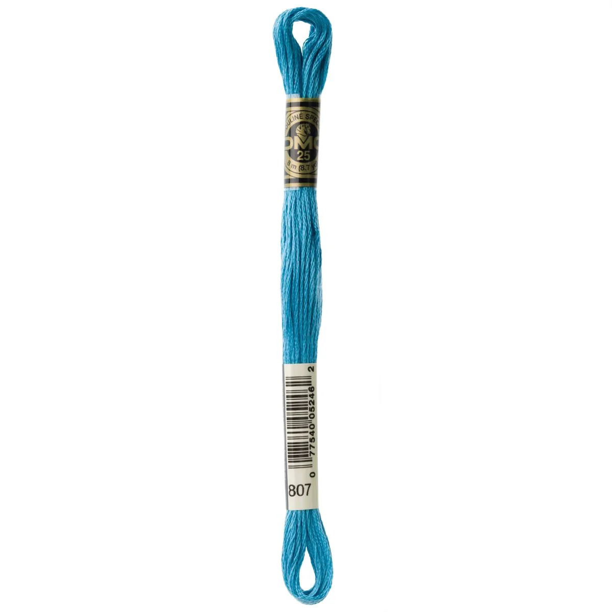 DMC 6-Strand Cotton Embroidery Floss 8.7yd - 807 Peacock Blue