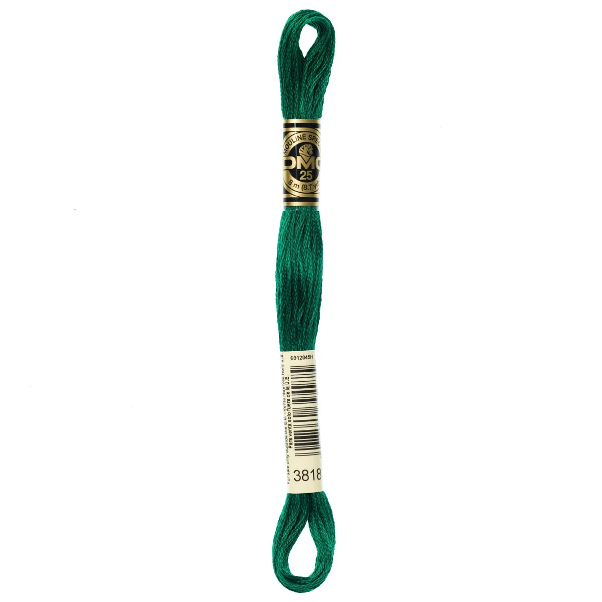 DMC 6-Strand Cotton Embroidery Floss 8.7yd - 3818 Ultra Very Dark Emerald Green