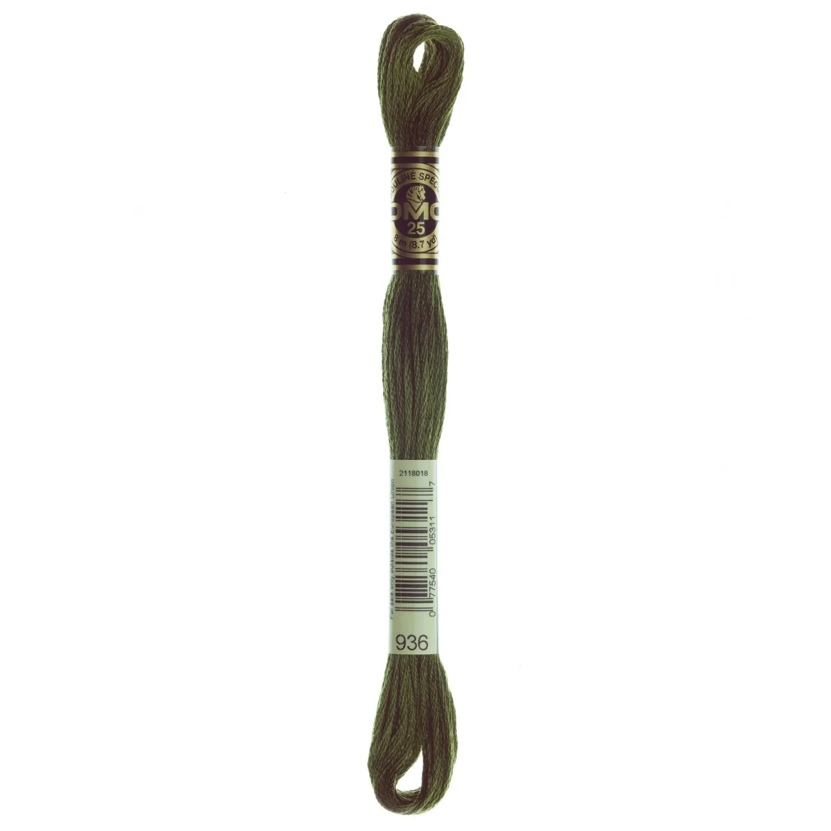 DMC 6-Strand Cotton Embroidery Floss 8.7yd - 936 Very Dark Avocado Green