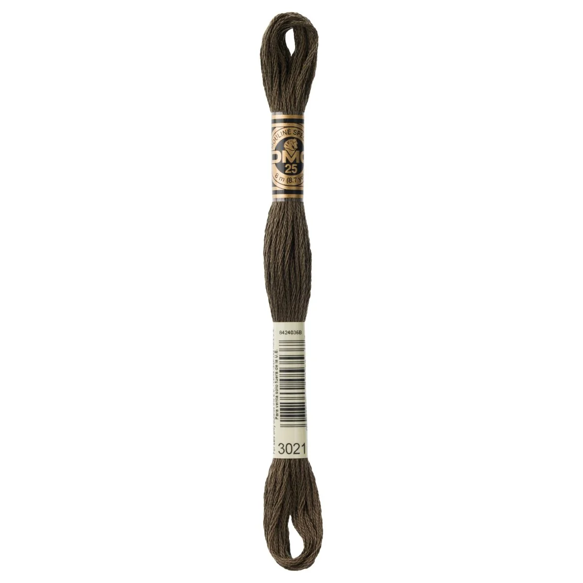 DMC 6-Strand Cotton Embroidery Floss 8.7yd - 3021 Very Dark Brown Grey