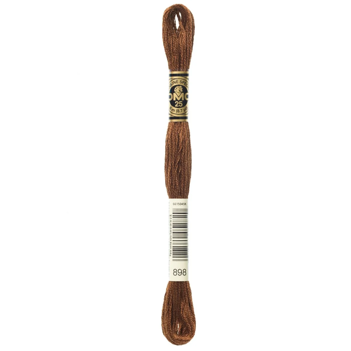 DMC 6-Strand Cotton Embroidery Floss 8.7yd - 898 Very Dark Coffee Brown