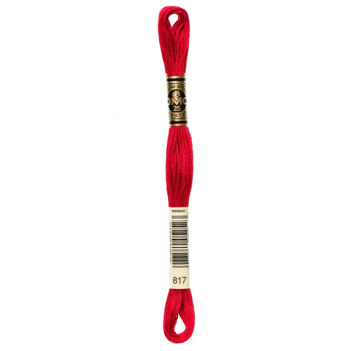 DMC 6-Strand Cotton Embroidery Floss 8.7yd - 817 Very Dark Coral Red