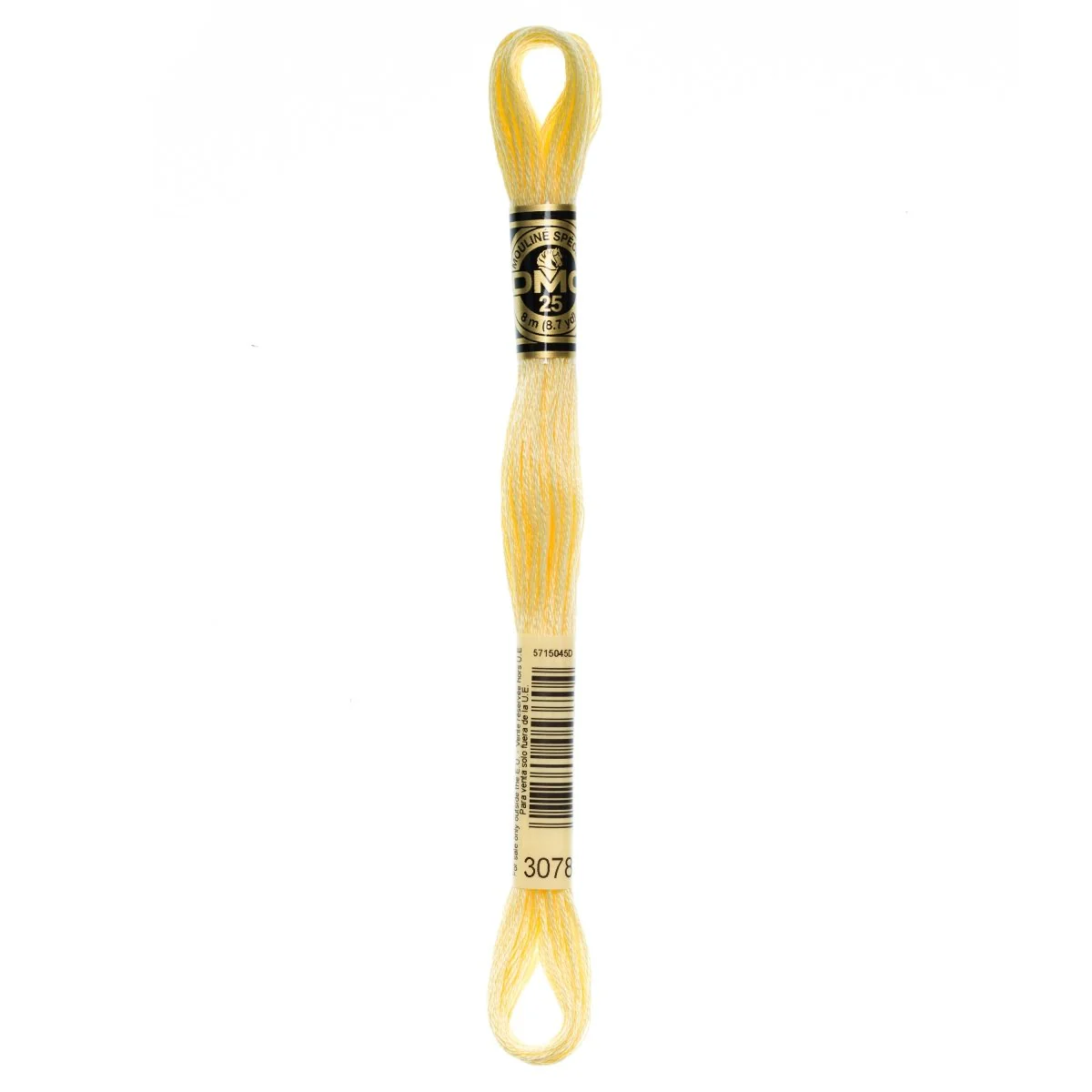 DMC 6-Strand Cotton Embroidery Floss 8.7yd - 3078 Very Light Golden Yellow