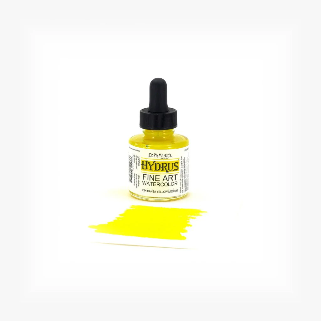 Dr. Ph Martin's Hydrus Fine Art Watercolor 1 fl. oz. - Hansa Yellow Medium
