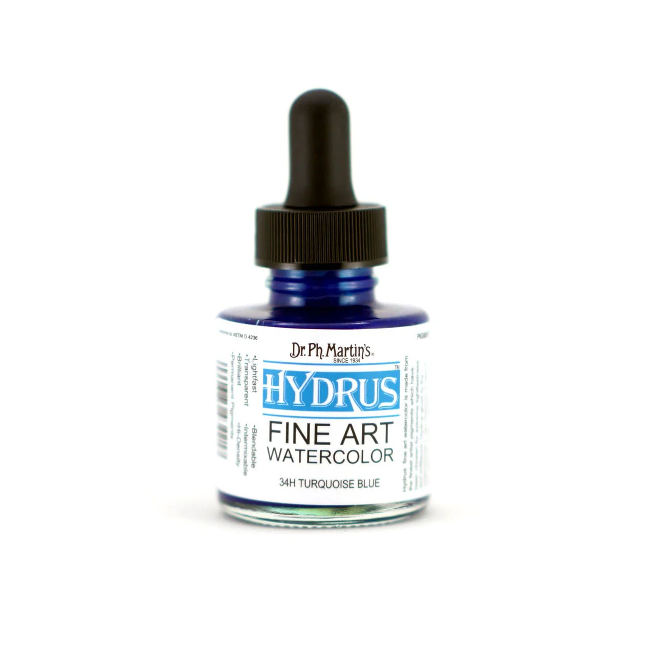 Dr. Ph Martin's Hydrus Fine Art Watercolor 1 fl. oz. - Turquoise Blue