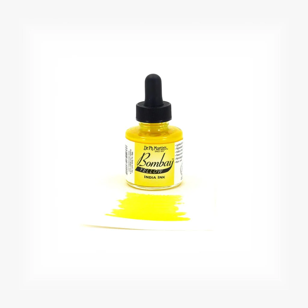 Dr. P.H. Martin Bombay India Ink 1oz - Yellow