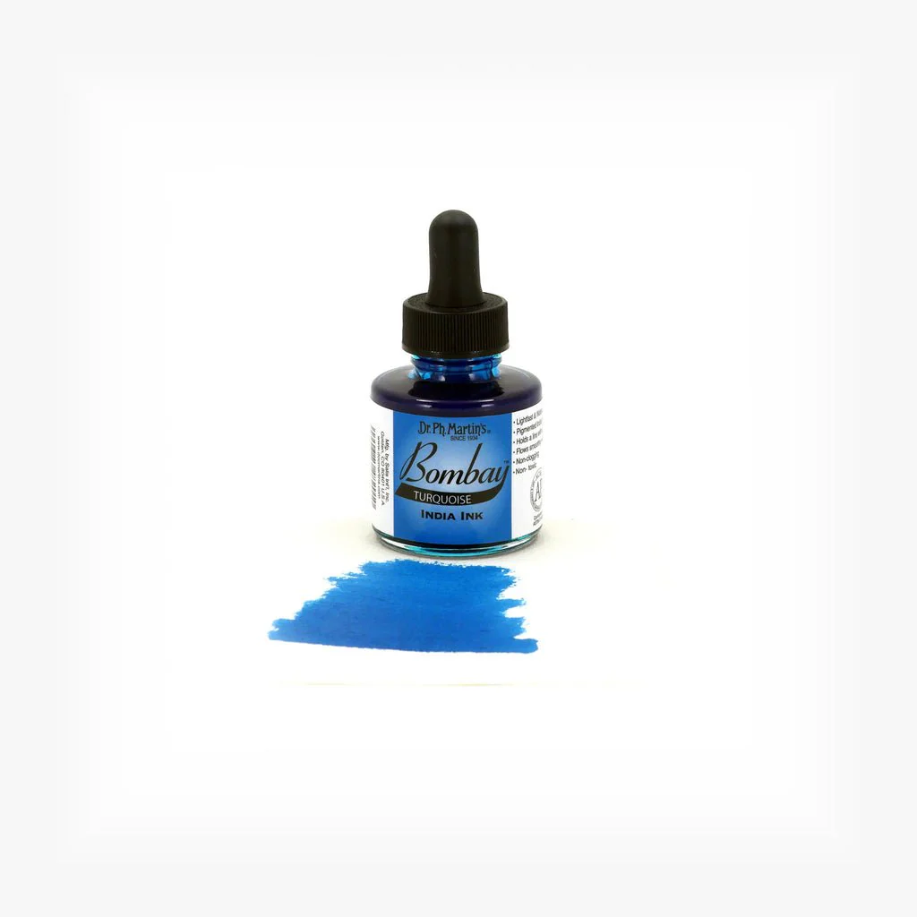 Dr. P.H. Martin Bombay India Ink 1oz - Turquoise