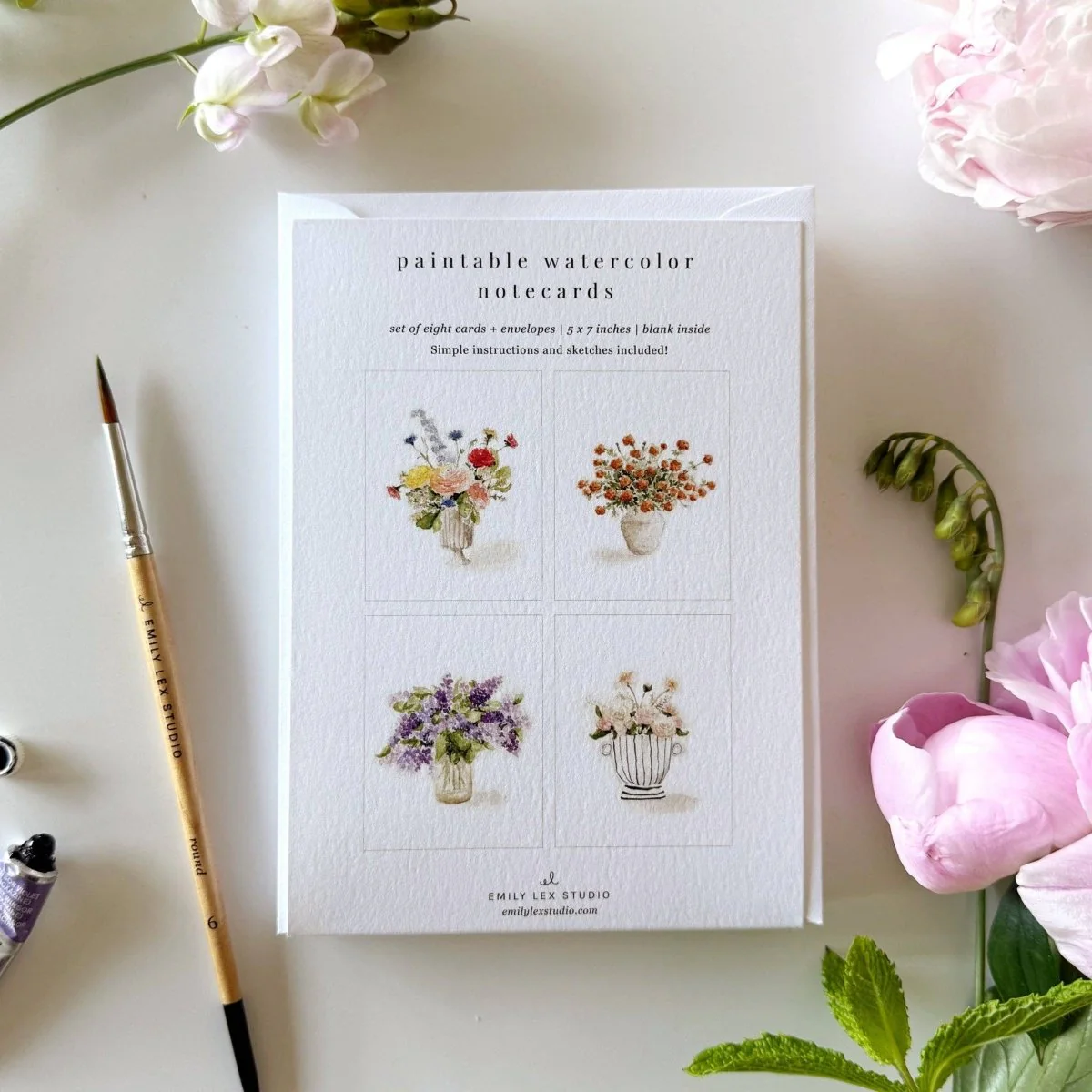 emily lex studio - Bouquets paintable notecards