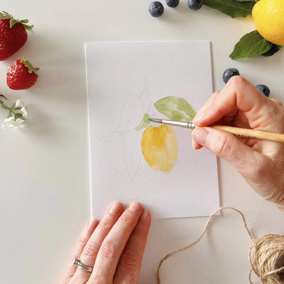 emily lex studio - Fruit paintable notecards - Image 4