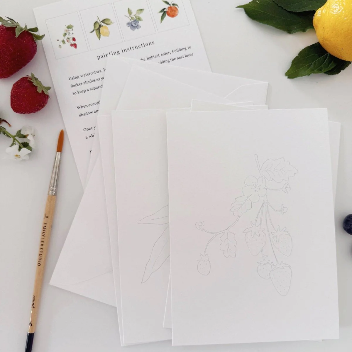emily lex studio - Fruit paintable notecards - Image 7