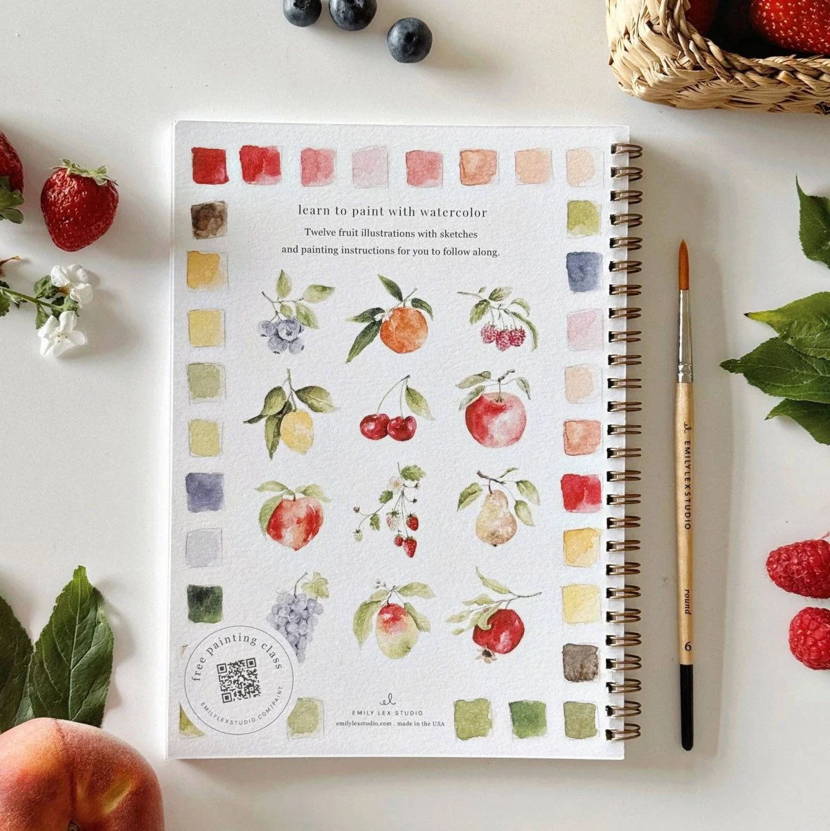 emily lex studio - Fruit watercolor workbook - Image 2