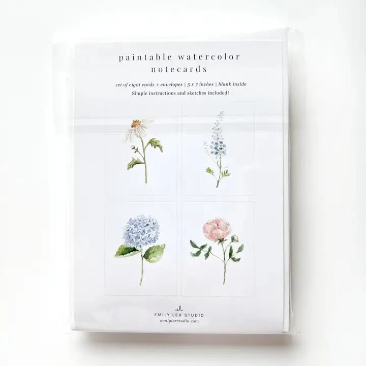 Emily Lex Studio - Garden Flowers Paintable Notecards