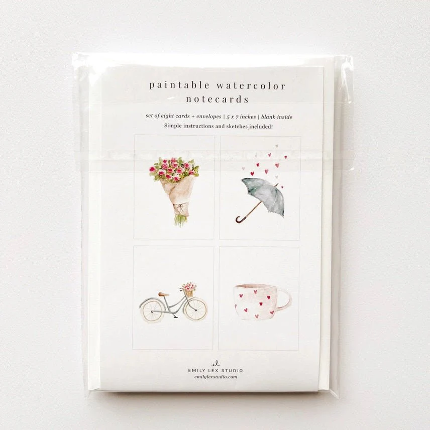 Emily Lex Studio - Love Sweet Love Paintable Notecards
