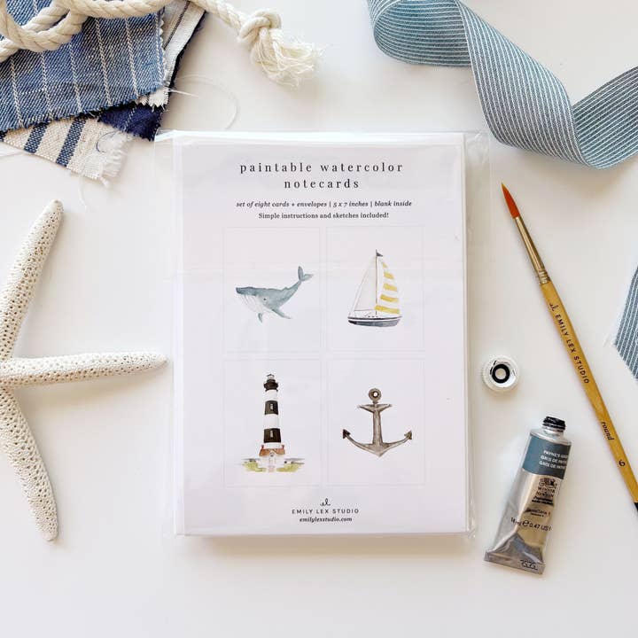 Emily Lex Studio - Seaside Paintable Notecards