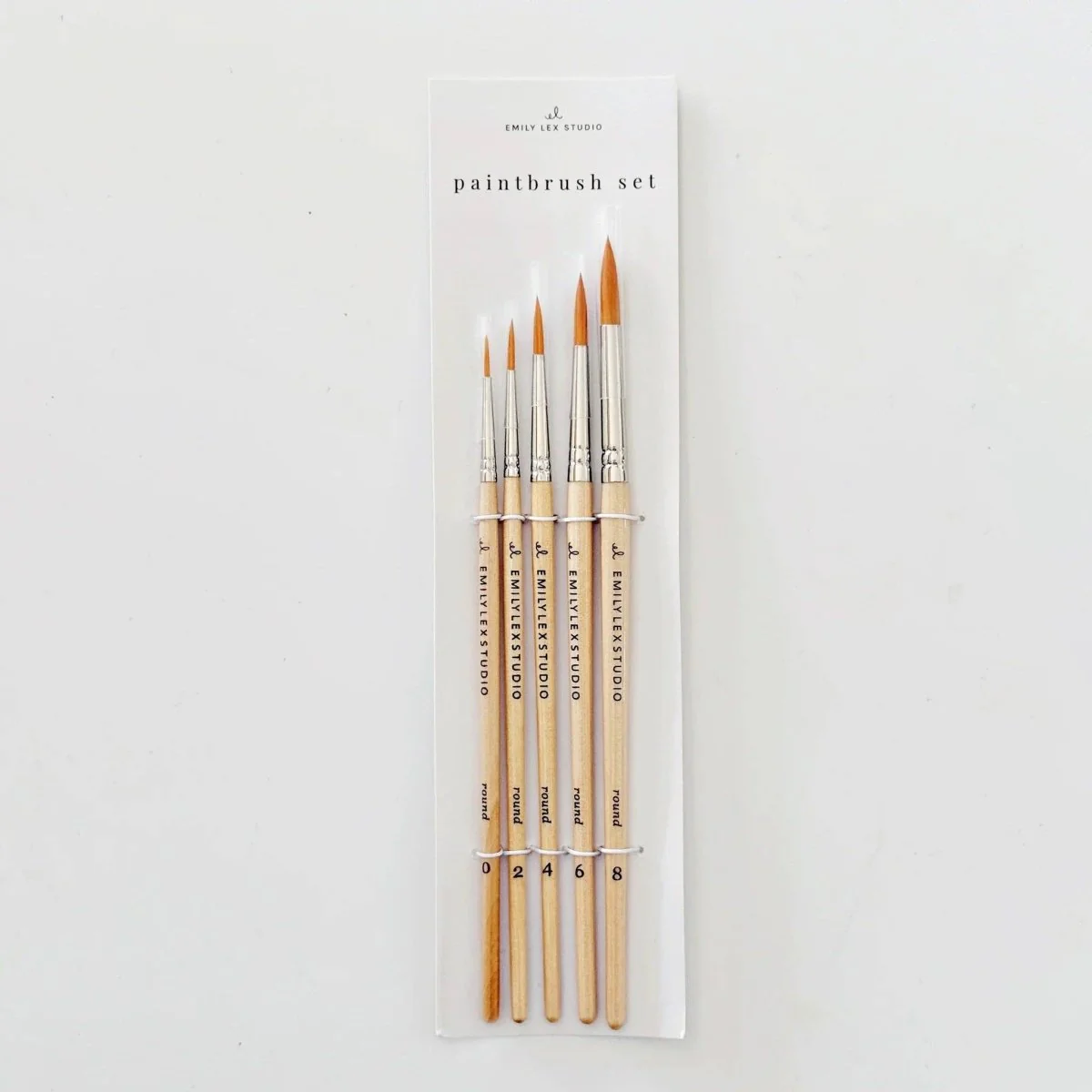 emily lex studio - Watercolor paintbrush set of five wood brushes