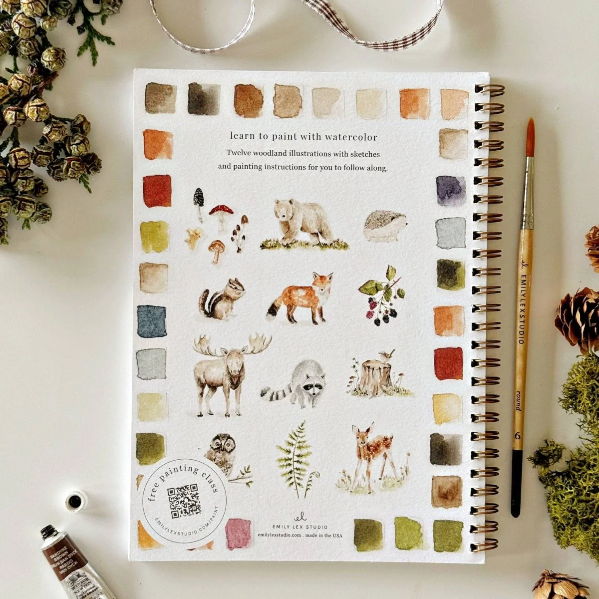 emily lex studio - Woodland watercolor workbook - Image 2
