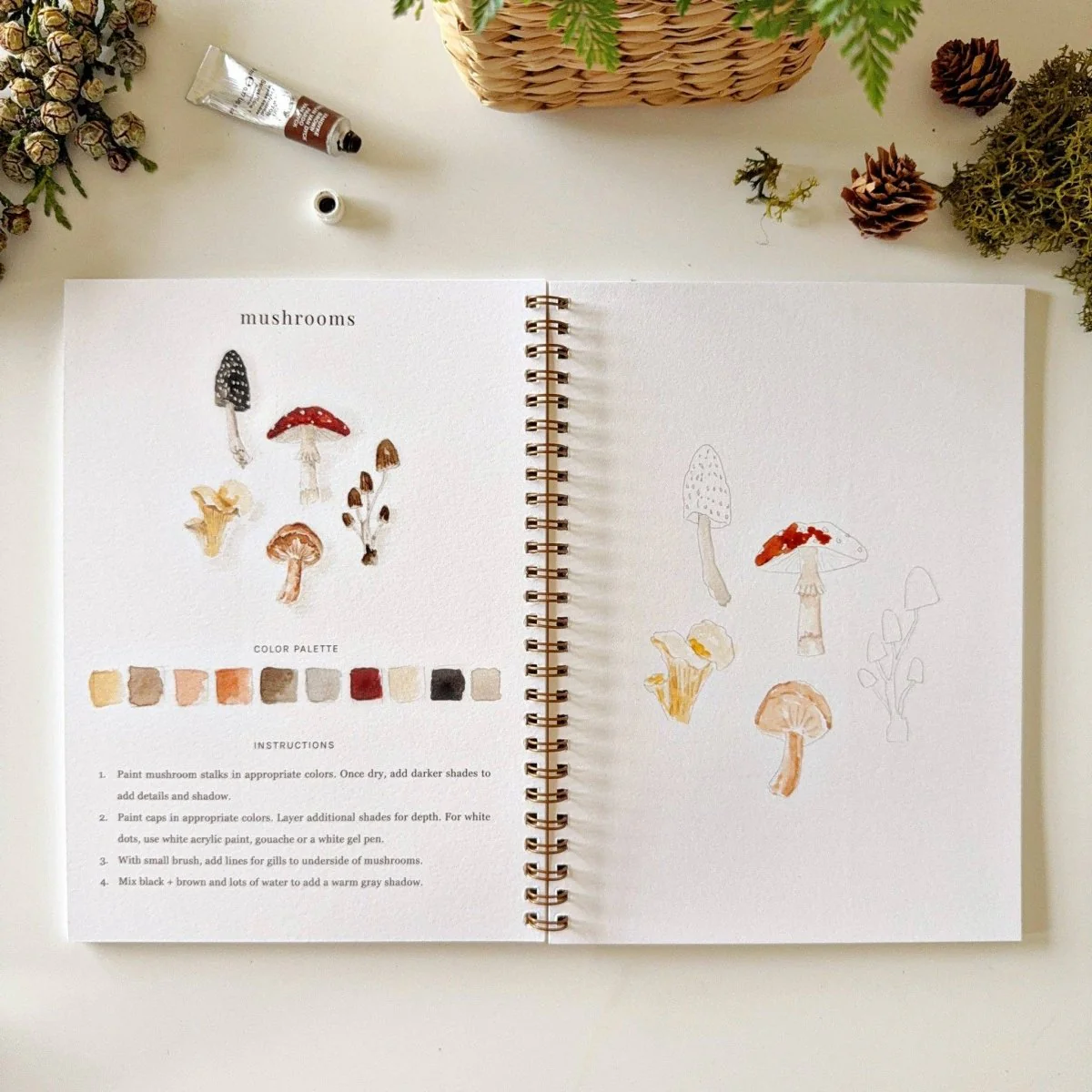 emily lex studio - Woodland watercolor workbook - Image 5