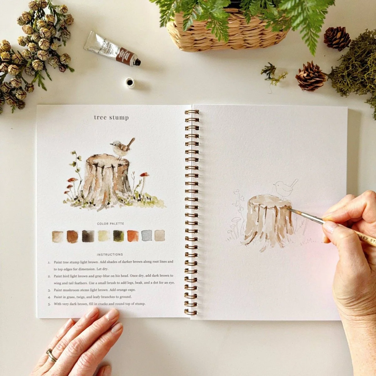 emily lex studio - Woodland watercolor workbook - Image 8
