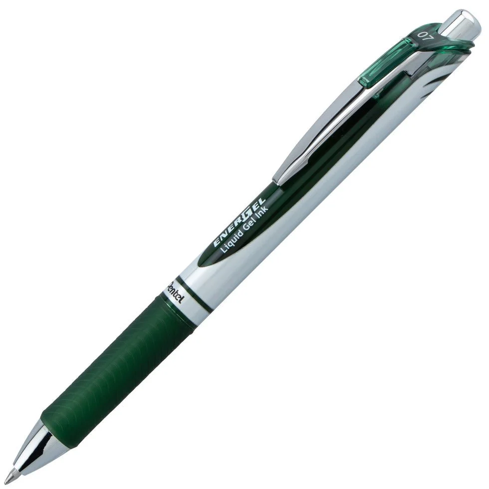 EnerGel RTX Retractable Liquid Gel Pen, (0.7mm) Medium line, Forest Green Ink