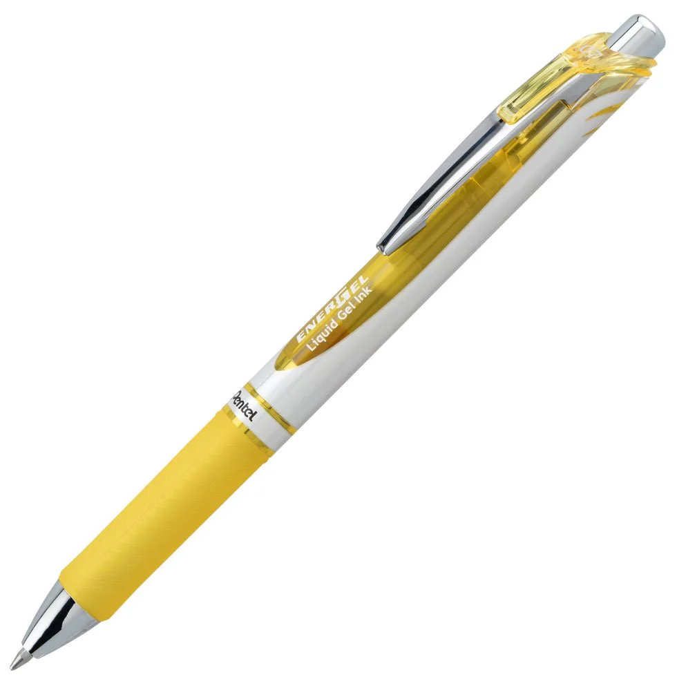 EnerGel RTX Retractable Liquid Gel Pen, (0.7mm) Medium line, Yellow Ink