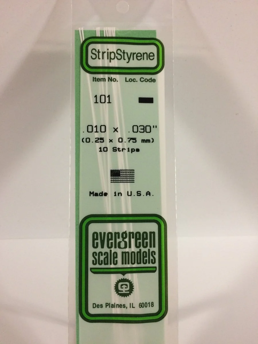 Evergreen Scale Models 101 - .010 X .030" X 14" Strips (10)