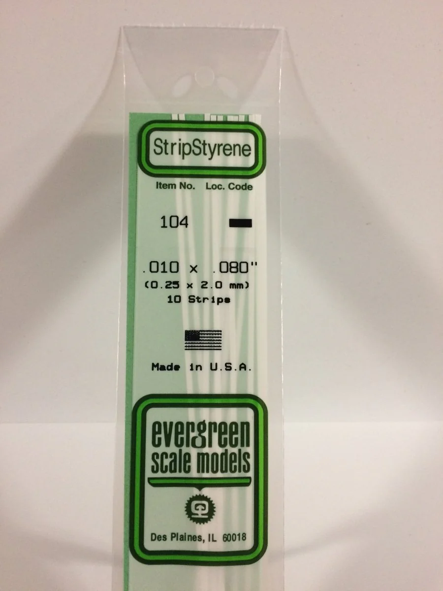 Evergreen Scale Models 104 - .010 X .080" Strips (10)