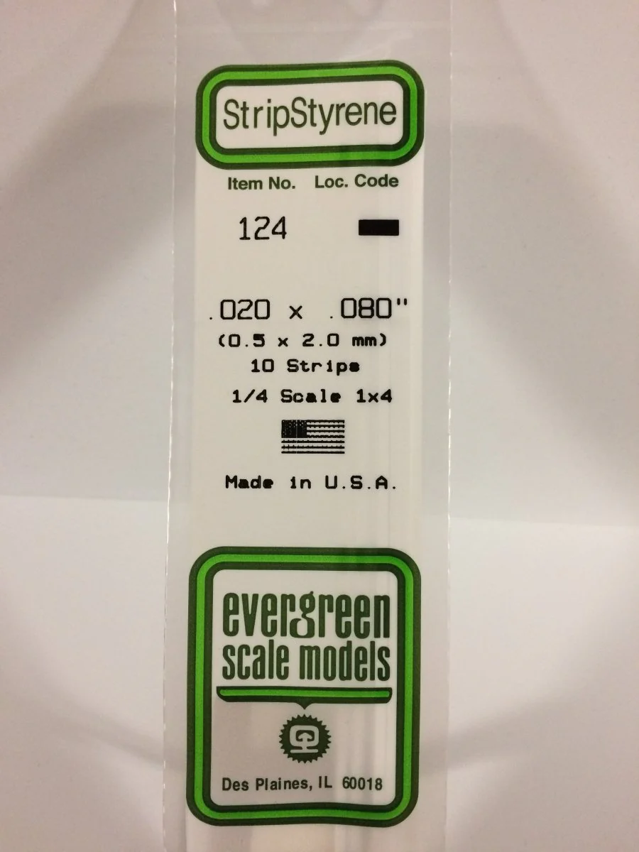 Evergreen Scale Models 124 - .020 X .080" X 14" Strips (10)