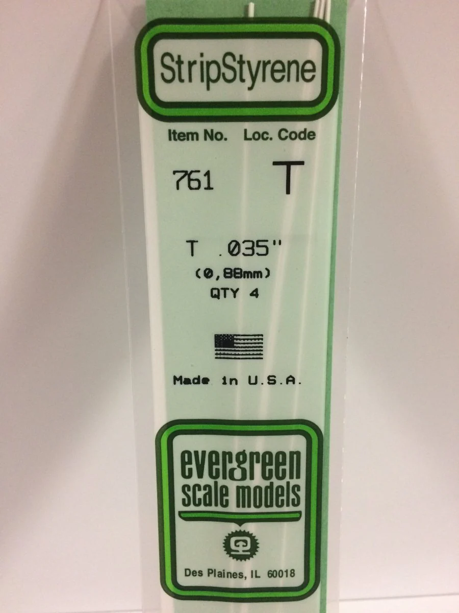 Evergreen Scale Models 761 - .035" T Shape  (4)