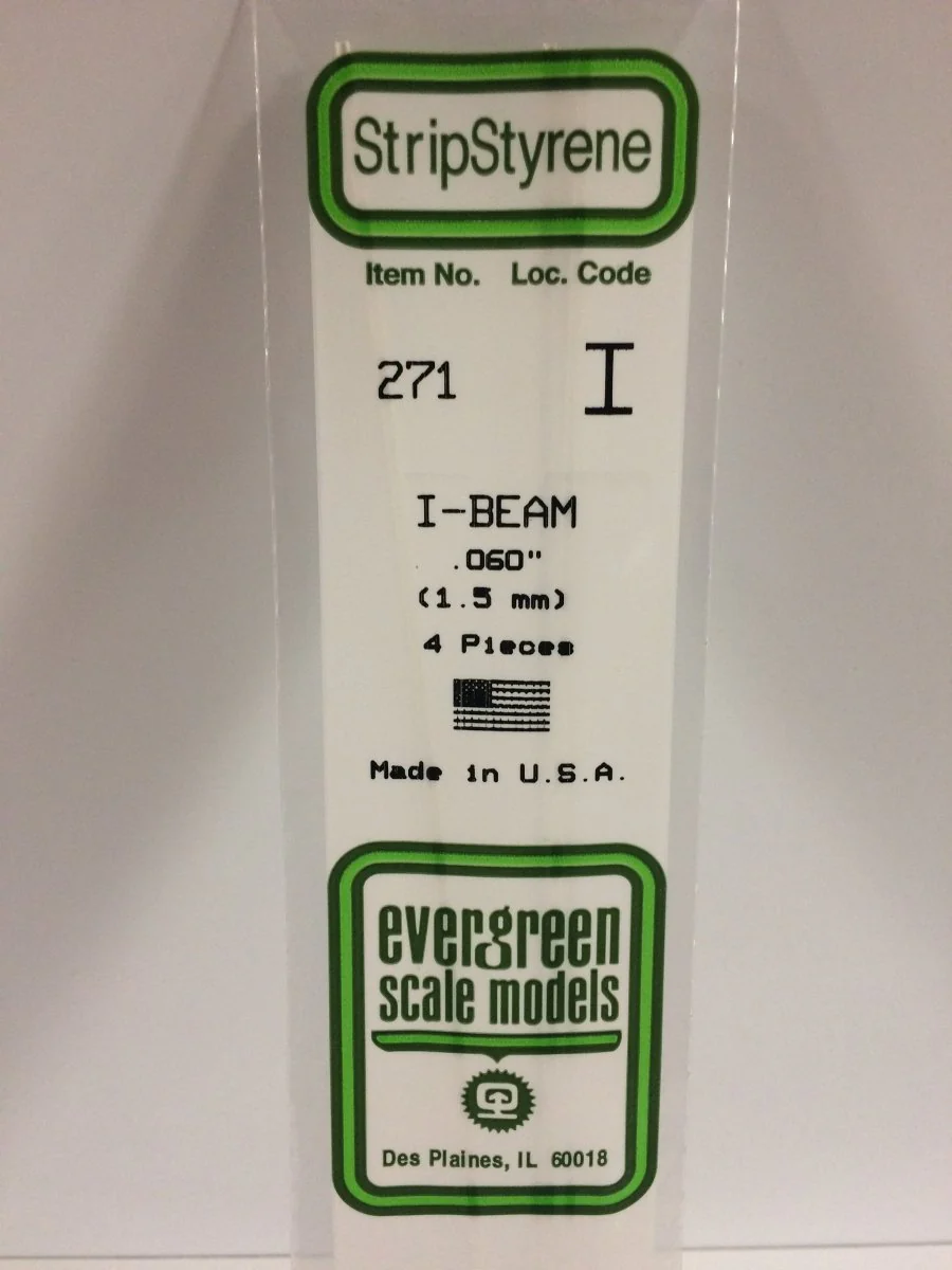 Evergreen Scale Models 271 - .060" (1.5 mm)  X 14" I-Beam (4)