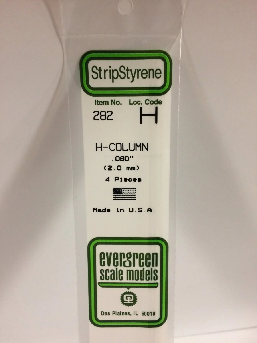 Evergreen Scale Models 282 - .080" (2.0 mm) X 14" H-Column (4)