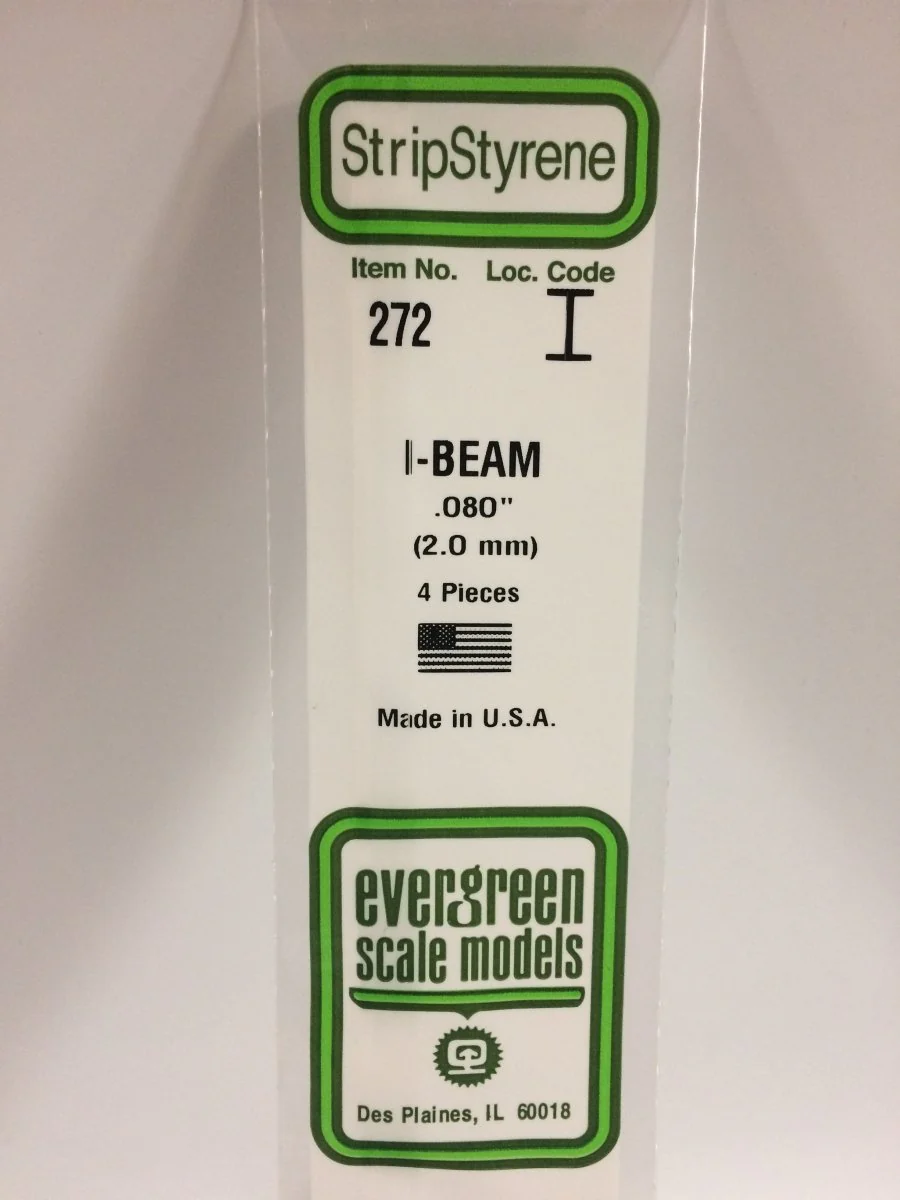 Evergreen Scale Models 272 - .080" (2.0 mm) X 14" I-Beam (4)