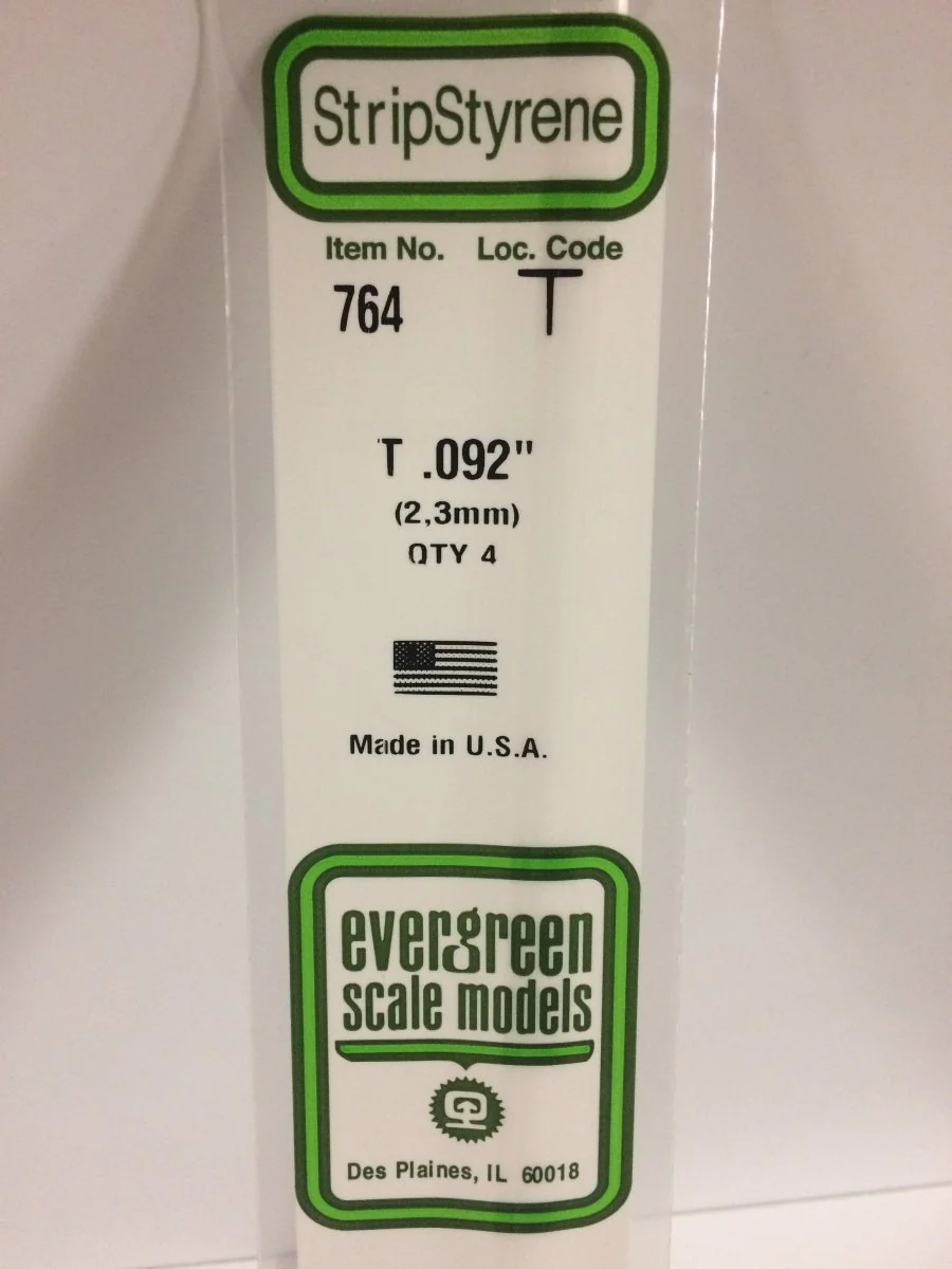 Evergreen Scale Models 764 - .092" x 14" T Shape (4)