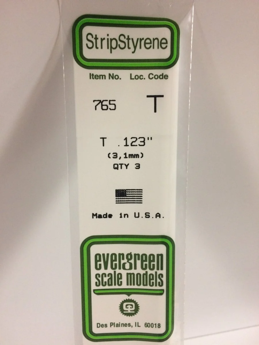 Evergreen Scale Models 765 - .123" x 14" T Shape (3)