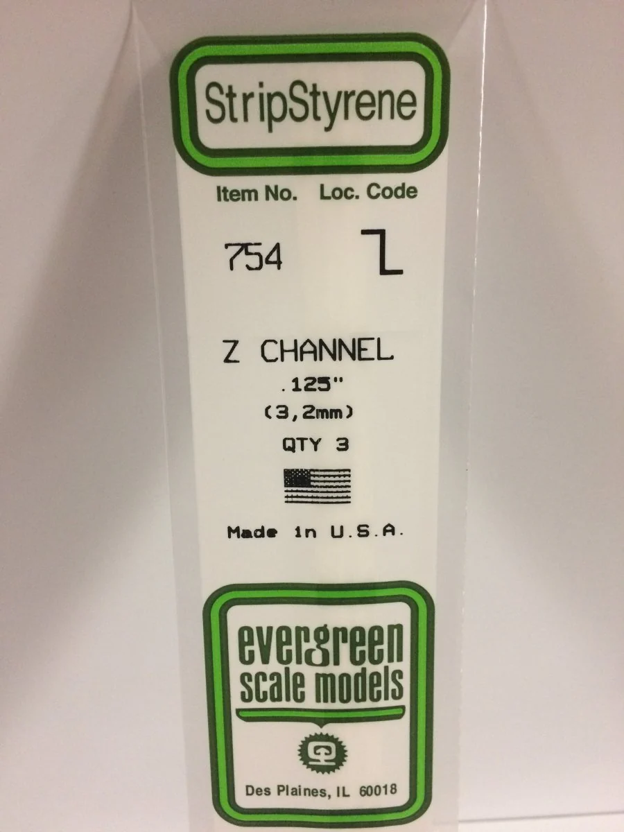 Evergreen Scale Models 754 - .125" Z Channel (3)