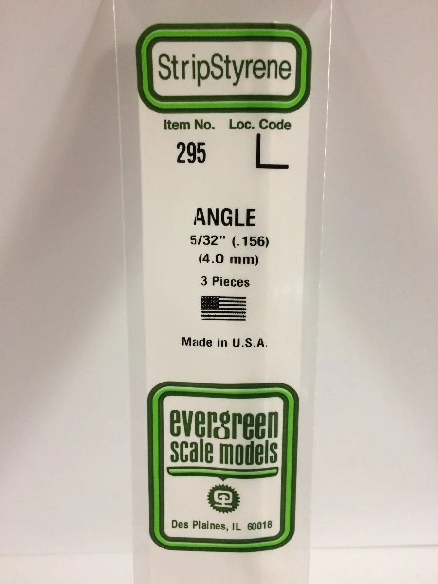 Evergreen Scale Models 295 - .156" (4.0 mm) X 14" Angle (3)