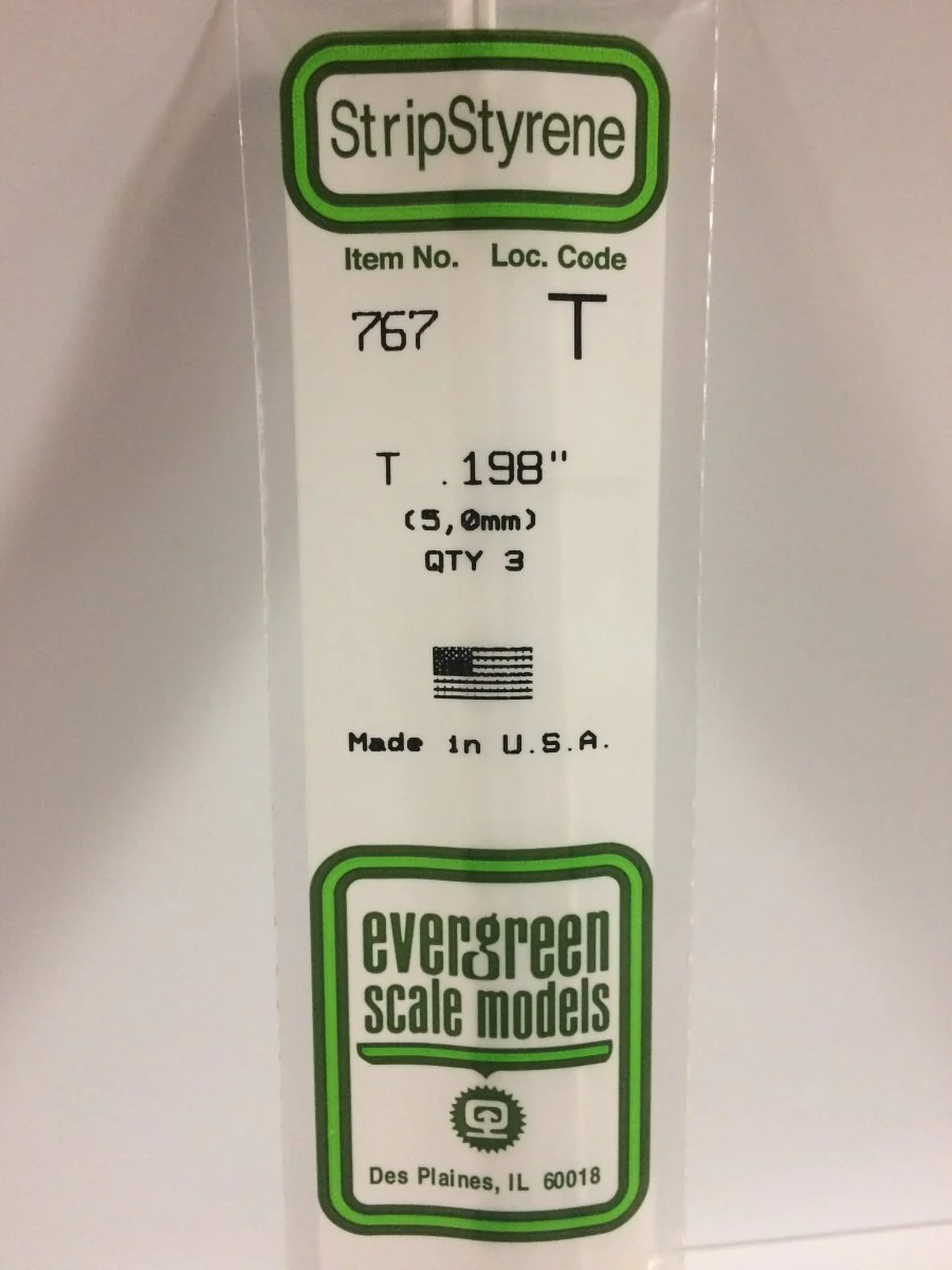 Evergreen Scale Models 767 - .198 x 14" T Shape (3)