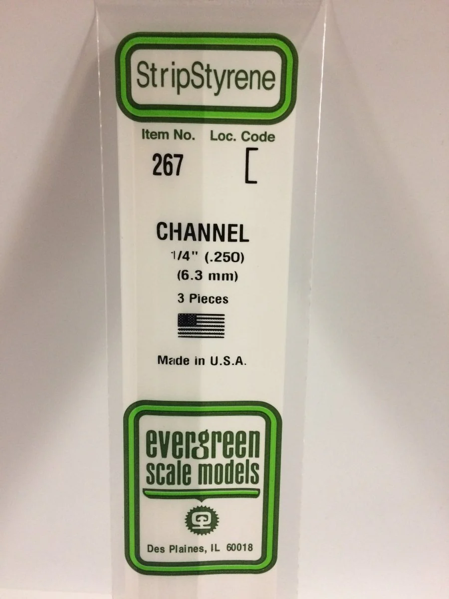 Evergreen Scale Models 267 - .250" (6.4 mm) X 14" Channel (3)