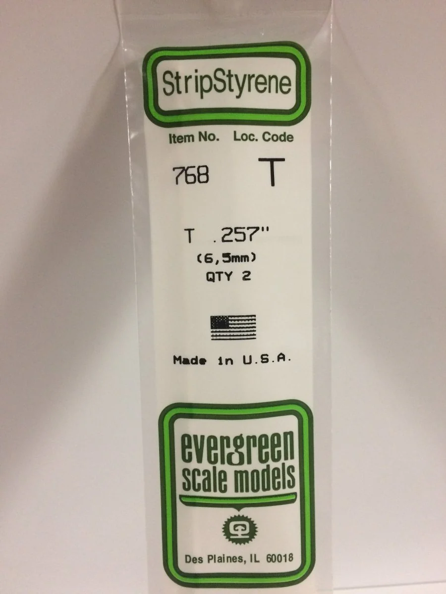 Evergreen Scale Models 768 - .257 x 14" T Shape (2)