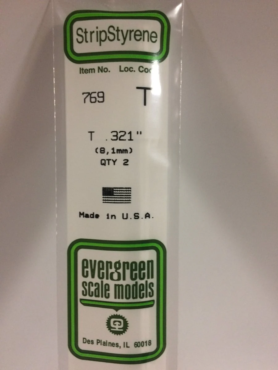 Evergreen Scale Models 769 - .321" X 14" T Shape (2)