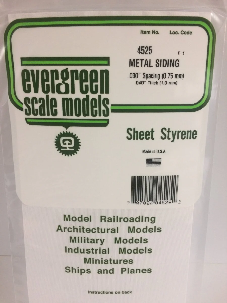 Evergreen Scale Models 4525 - Metal Siding, .030" Spacing (1)