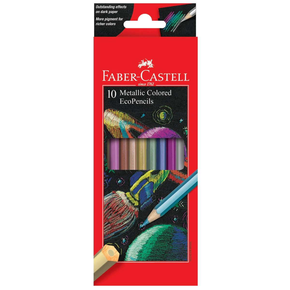 Faber-Castell / Creativity for Kids - 10 Count Metallic Color Pencils Set for Kids EcoPencils
