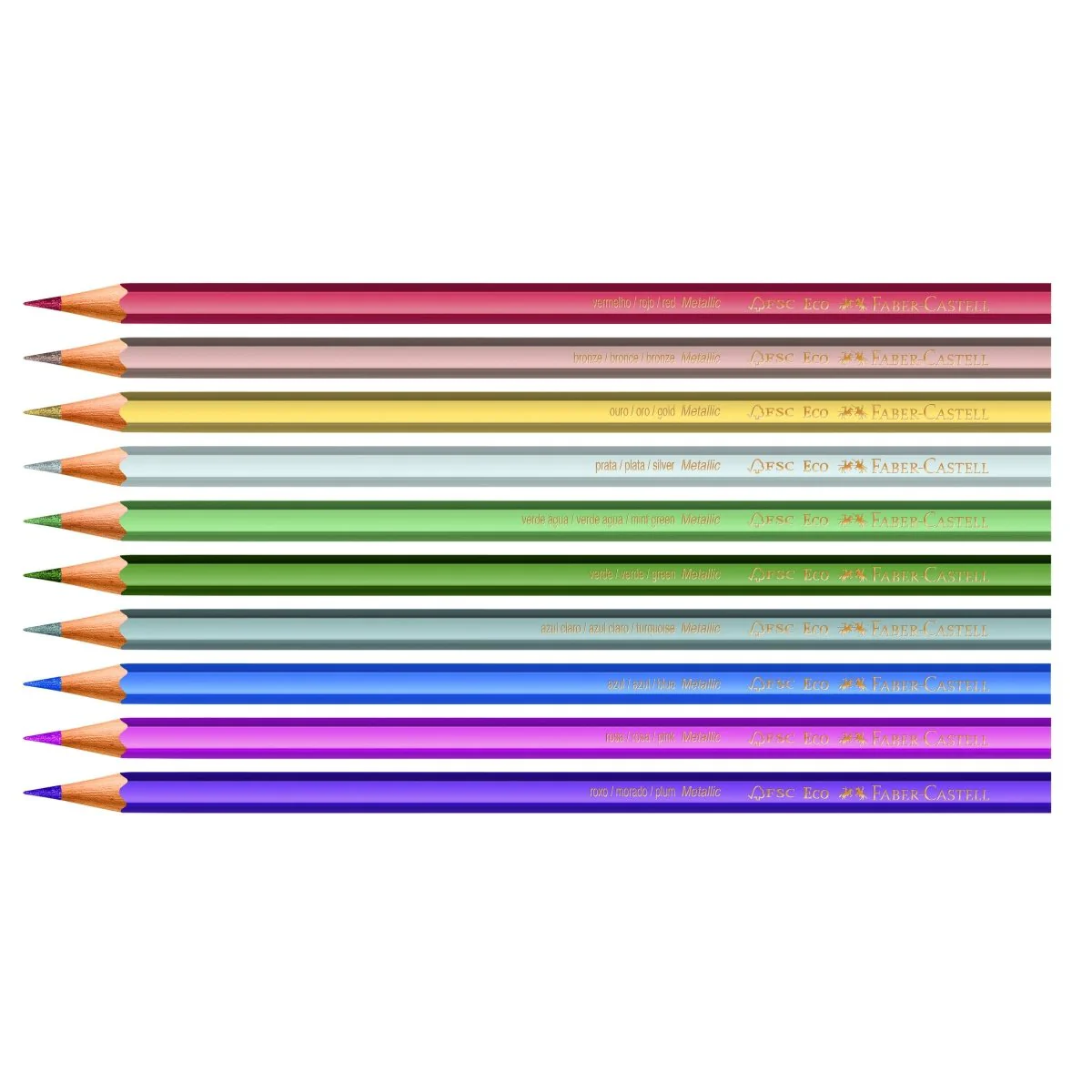 Faber-Castell / Creativity for Kids - 10 Count Metallic Color Pencils Set for Kids EcoPencils - Image 2