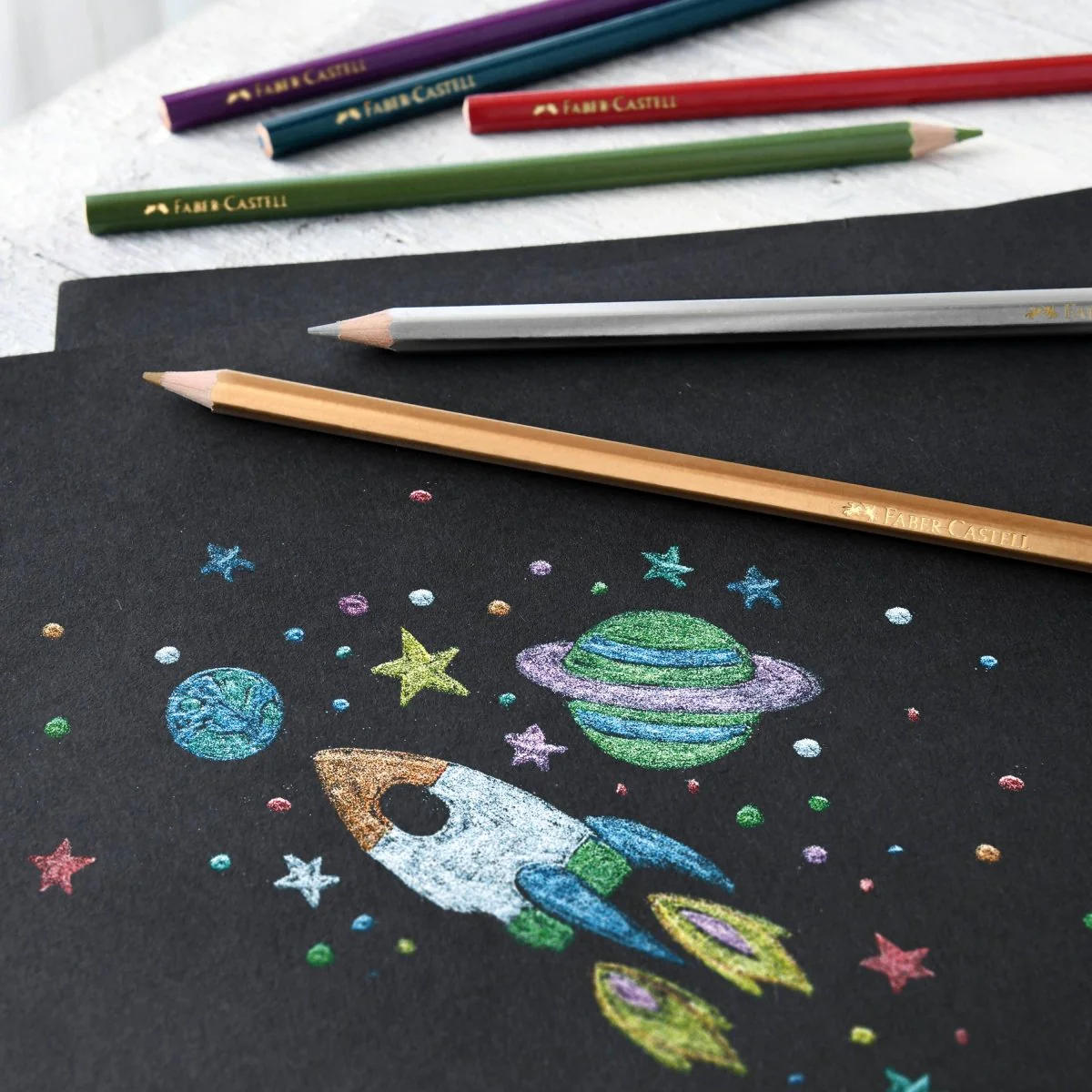 Faber-Castell / Creativity for Kids - 10 Count Metallic Color Pencils Set for Kids EcoPencils - Image 3